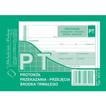 PT protokół przekazania/środka trwałego A6 423-5